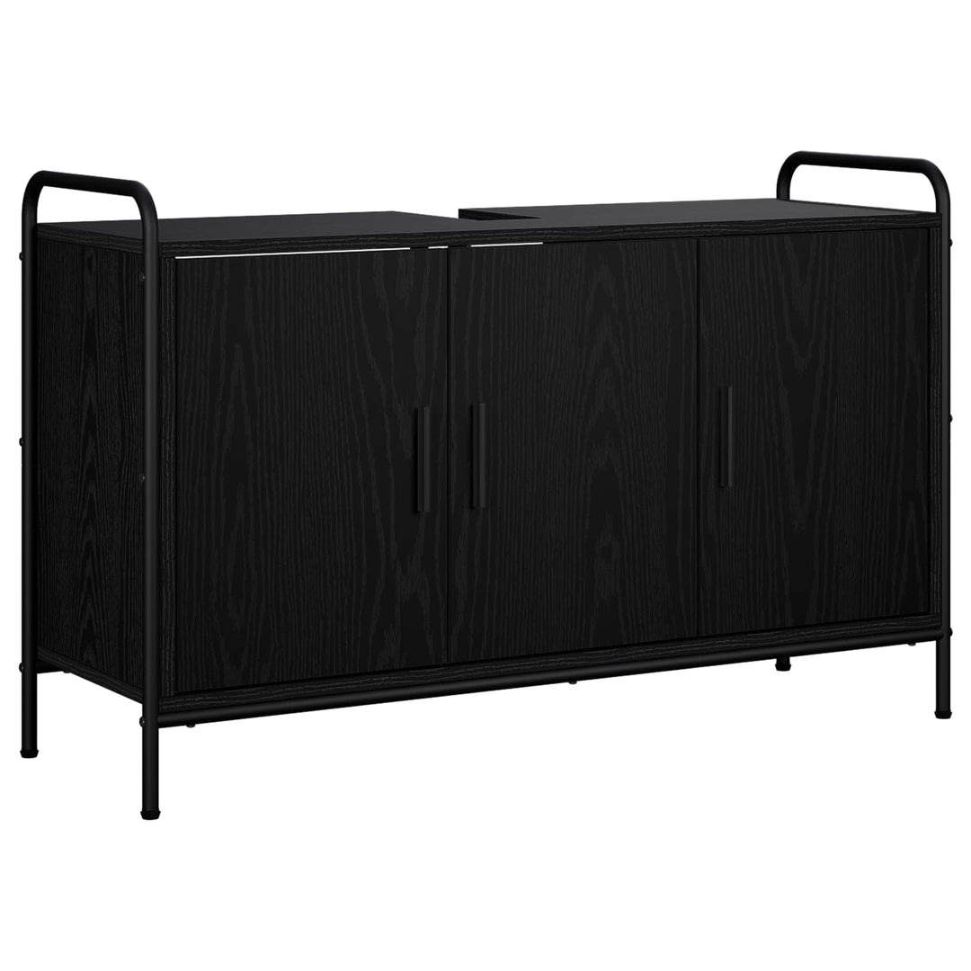 Badeværelsesskab Sort eg 95 x 34 x 61 cm Konstrueret træ