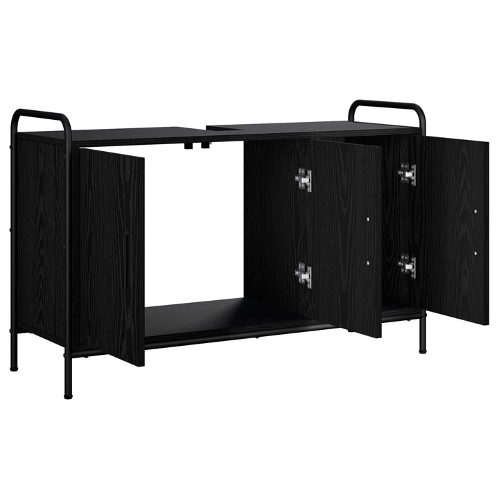 Badeværelsesskab Sort eg 95 x 34 x 61 cm Konstrueret træ