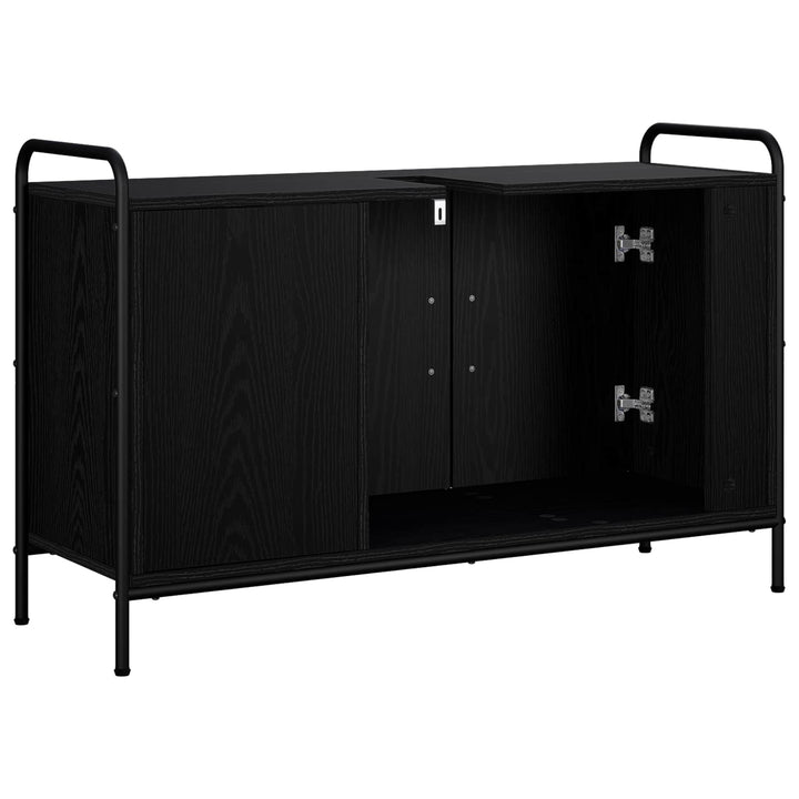 Badeværelsesskab Sort eg 95 x 34 x 61 cm Konstrueret træ