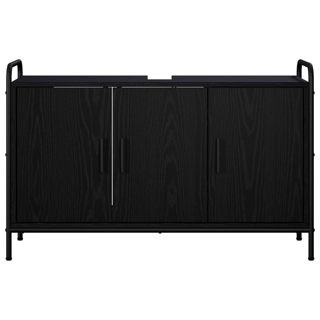 Badeværelsesskab Sort eg 95 x 34 x 61 cm Konstrueret træ