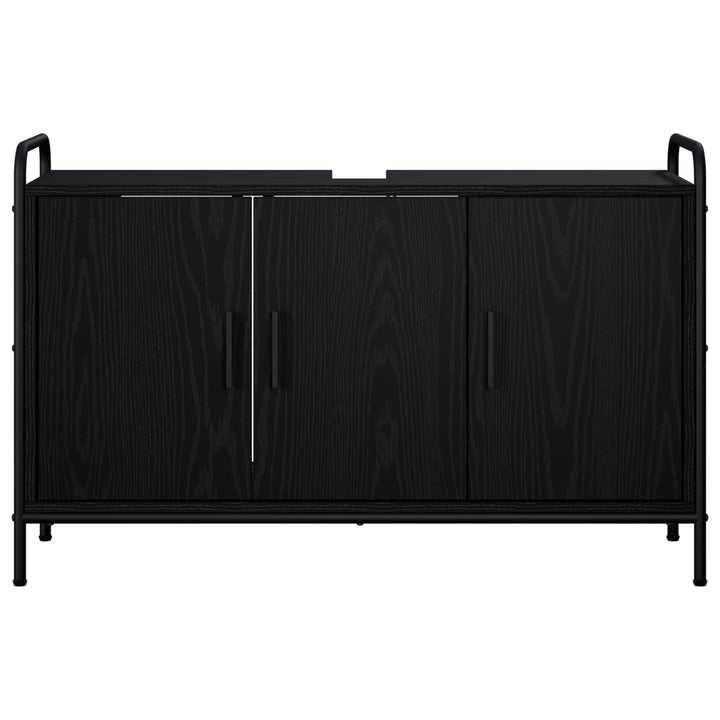 Badeværelsesskab Sort eg 95 x 34 x 61 cm Konstrueret træ