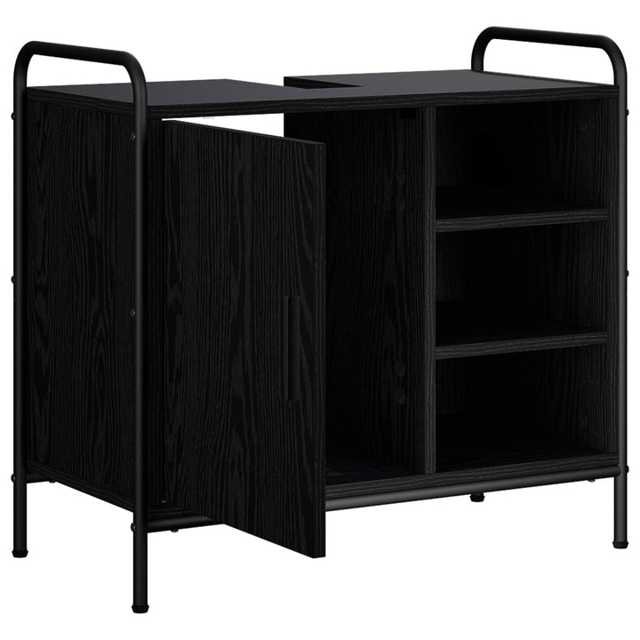 Badeværelsesskab Sort eg 65,5 x 34 x 61 cm Konstrueret træ
