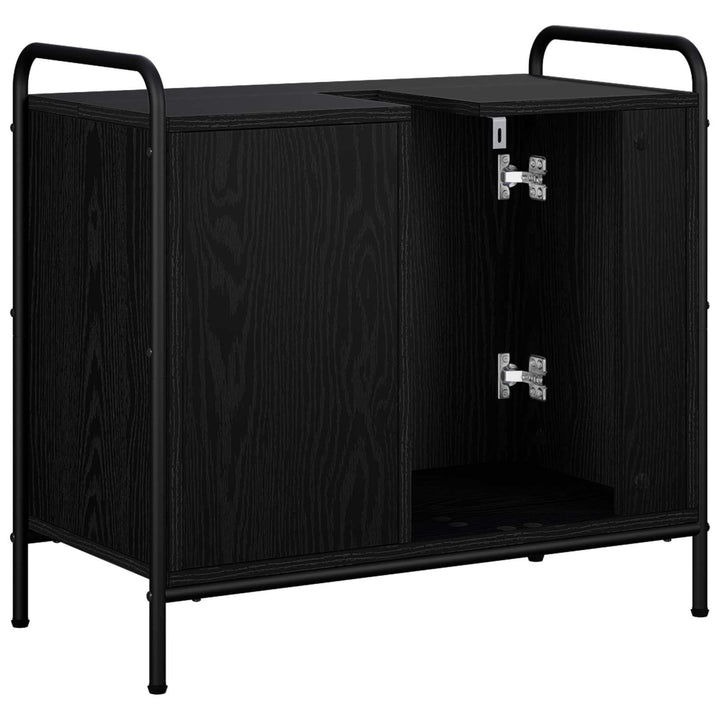 Badeværelsesskab Sort eg 65,5 x 34 x 61 cm Konstrueret træ