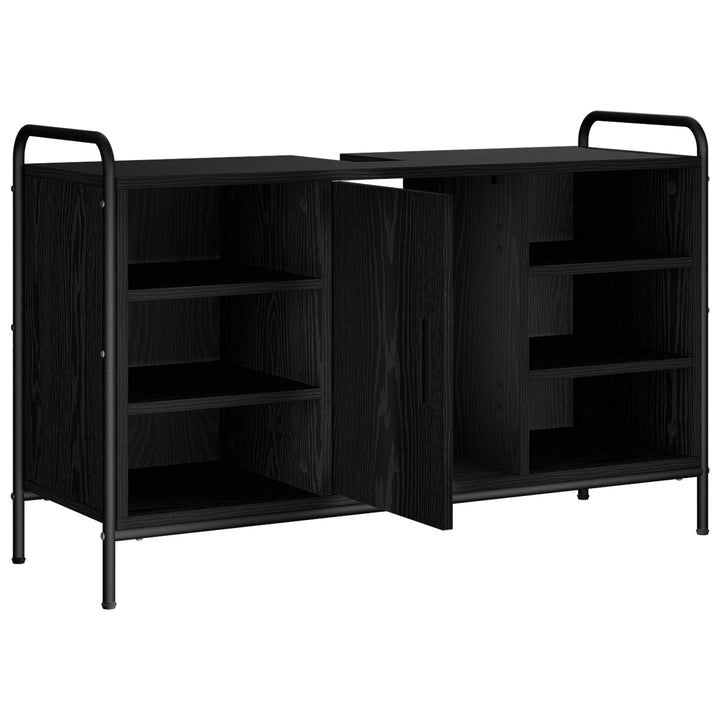 Badeværelsesskab Sort eg 95 x 34 x 61 cm Konstrueret træ