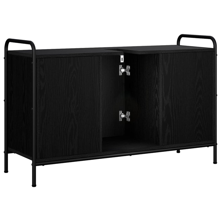 Badeværelsesskab Sort eg 95 x 34 x 61 cm Konstrueret træ