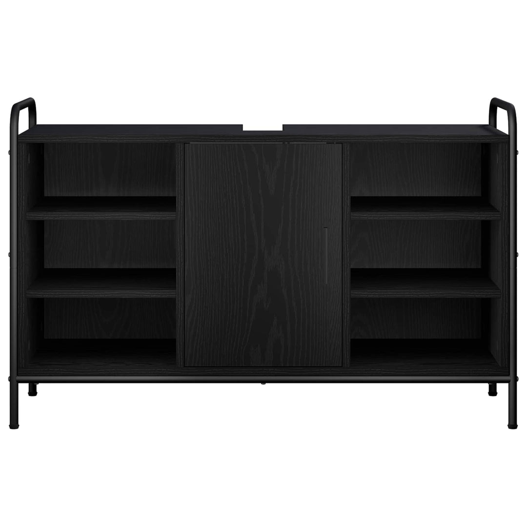 Badeværelsesskab Sort eg 95 x 34 x 61 cm Konstrueret træ