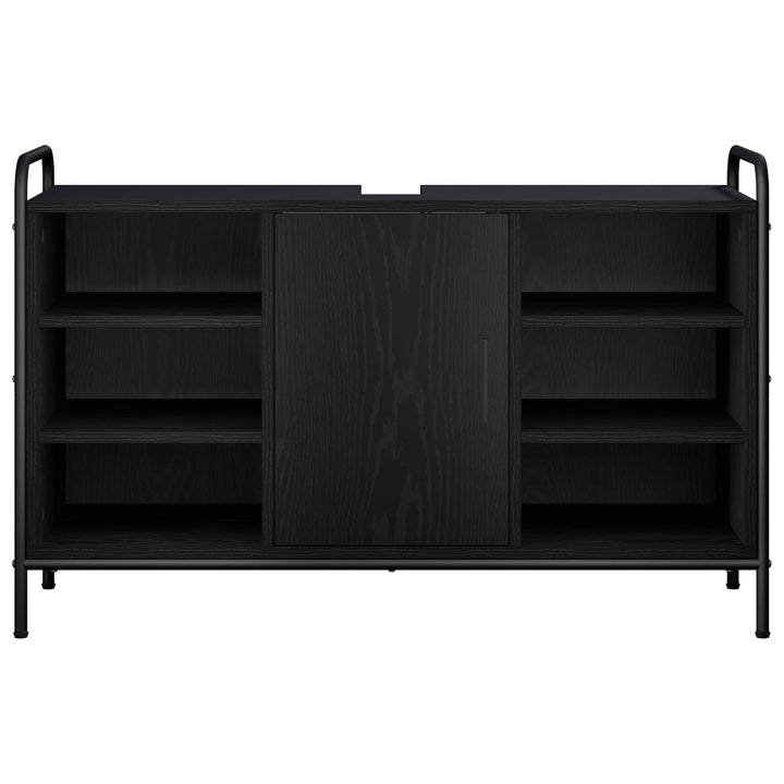 Badeværelsesskab Sort eg 95 x 34 x 61 cm Konstrueret træ