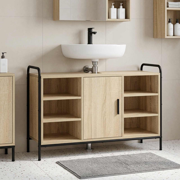 Badeværelsesskab Sonoma-eg 95 x 34 x 61 cm Konstrueret træ