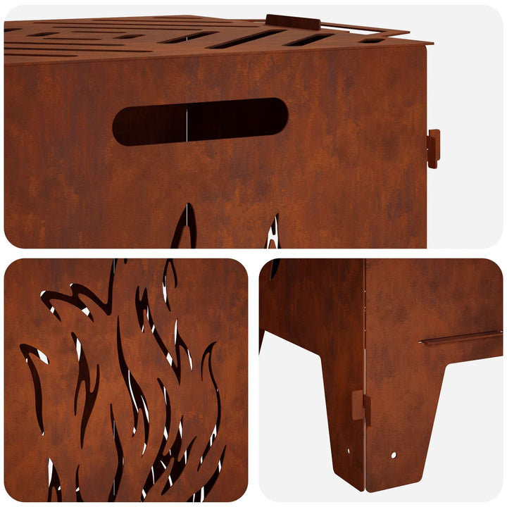 Bålsted Rusten 47 x 38 x 75 cm Cortenstål