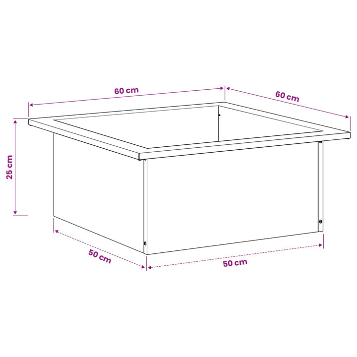 Bålplade ring Sort 90 x 90 x 25 cm Stål