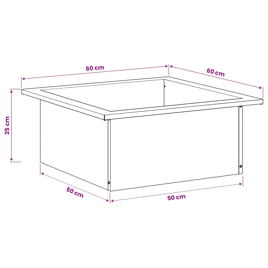 Bålplade ring Rusten 90 x 90 x 25 cm Cortenstål