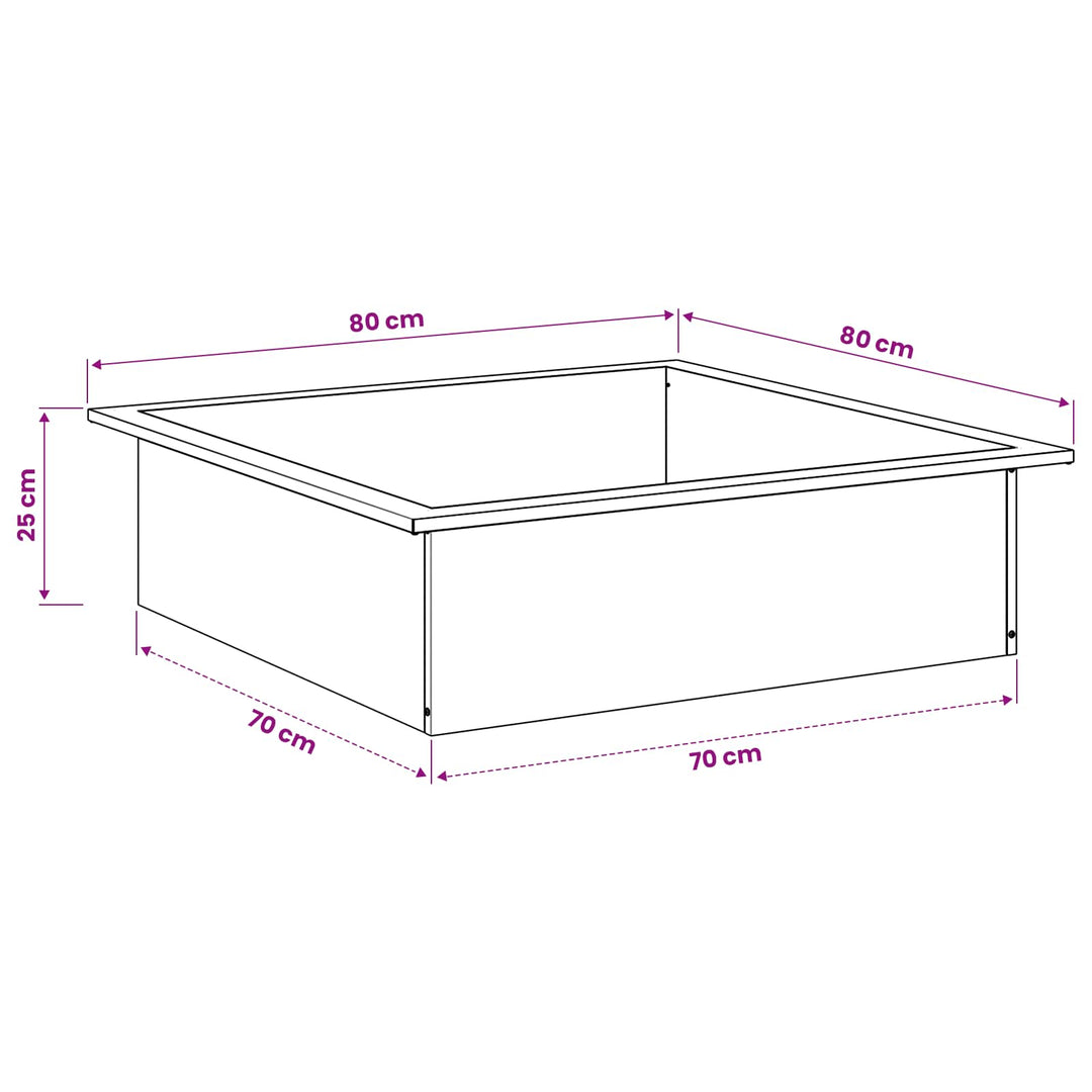 Bålplade ring Sort 90 x 90 x 25 cm Stål
