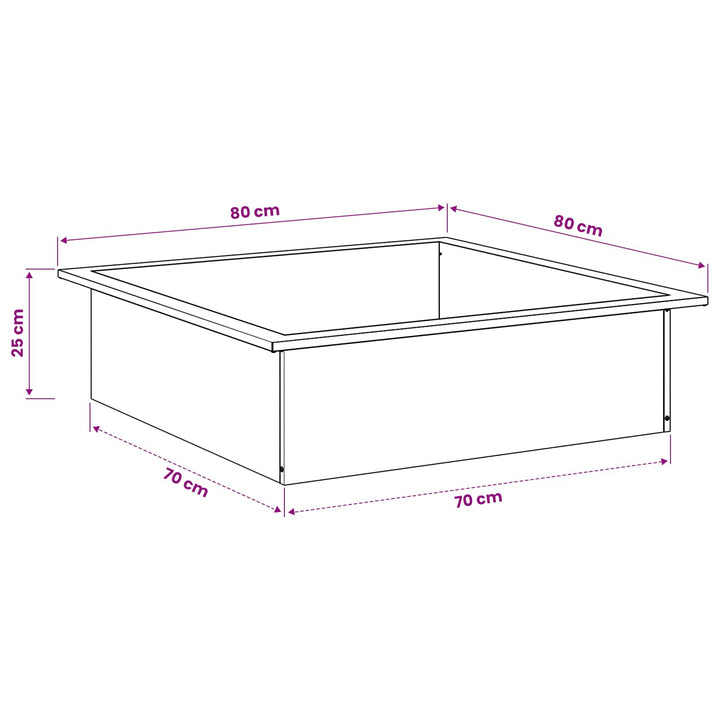 Bålplade ring Rusten 90 x 90 x 25 cm Cortenstål
