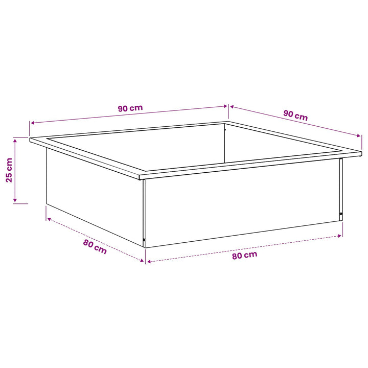 Bålplade ring Sort 90 x 90 x 25 cm Stål