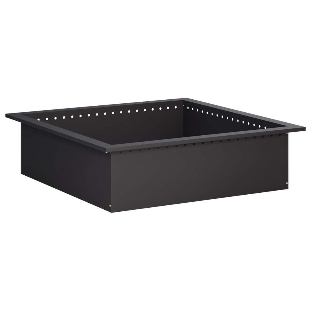 Bålplade ring Sort 80 x 80 x 25 cm Stål
