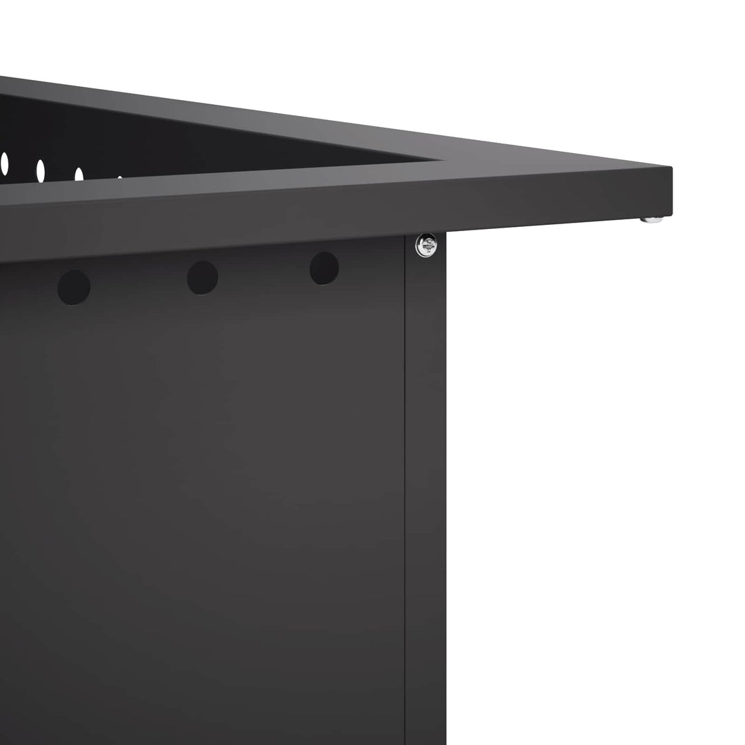 Bålplade ring Sort 90 x 90 x 25 cm Stål