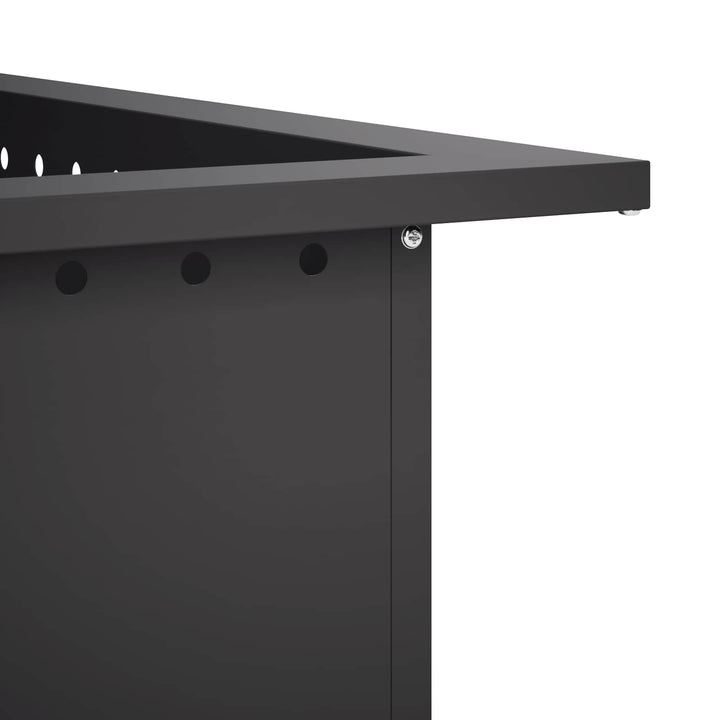 Bålplade ring Sort 90 x 90 x 25 cm Stål