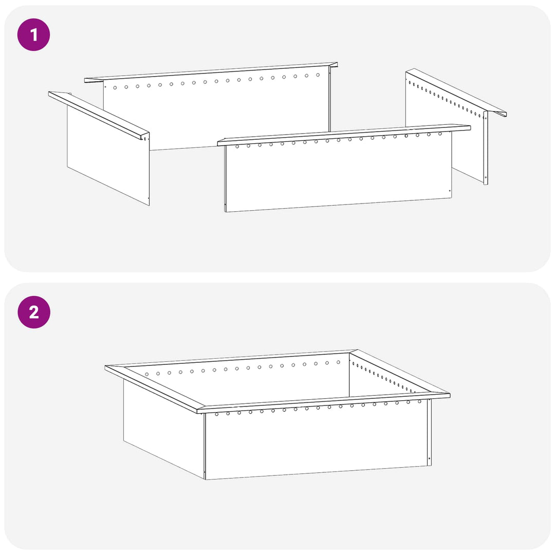 Bålplade ring Sort 90 x 90 x 25 cm Stål