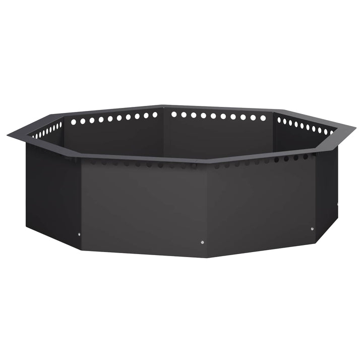 Bålplade ring Sort 80 x 80 x 25 cm Stål