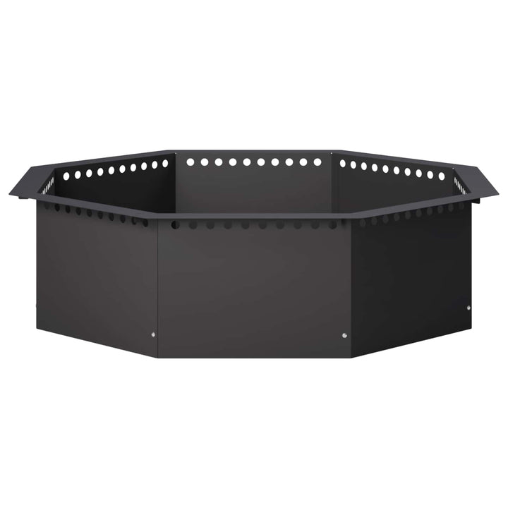 Bålplade ring Sort 80 x 80 x 25 cm Stål