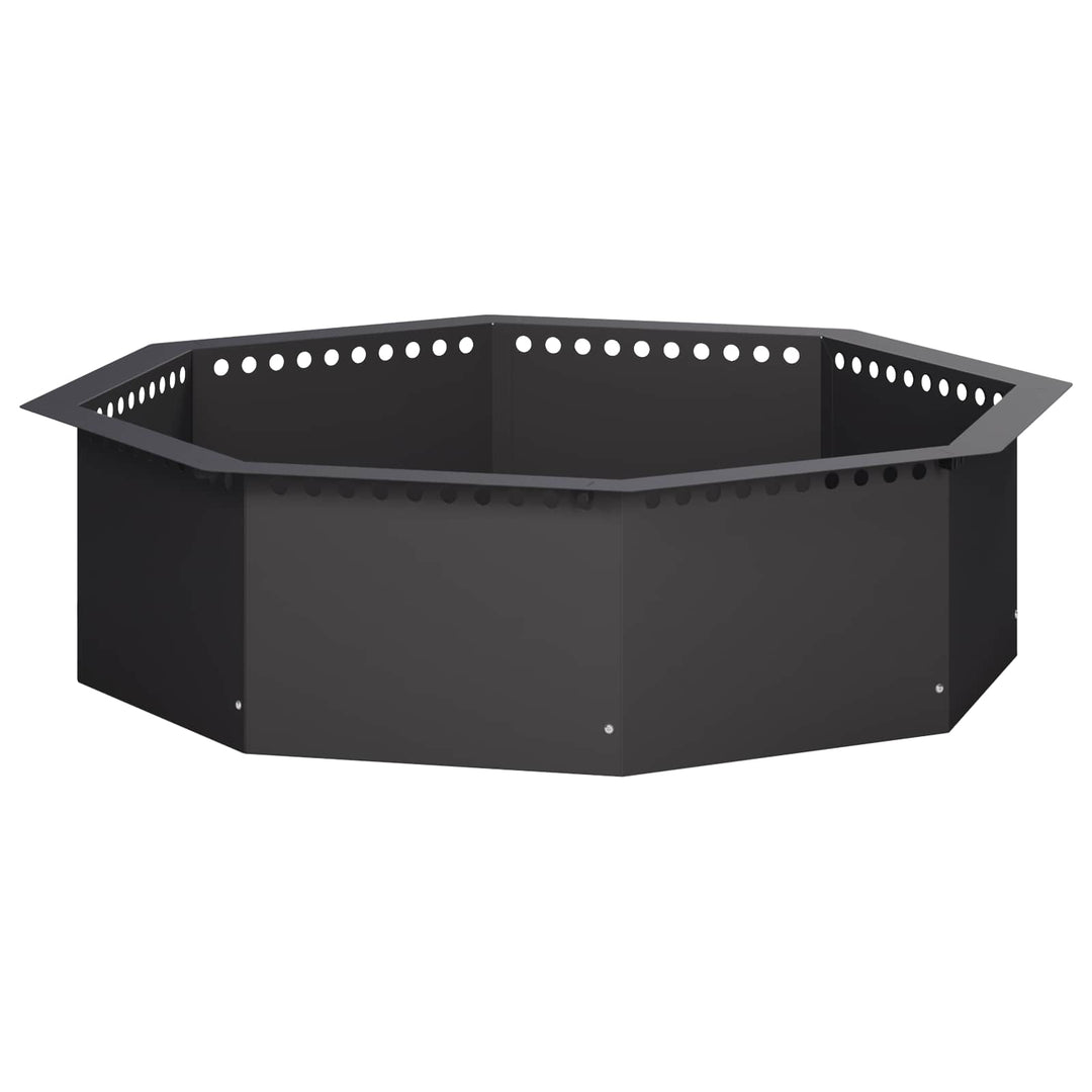 Bålplade ring Sort 90 x 90 x 25 cm Stål
