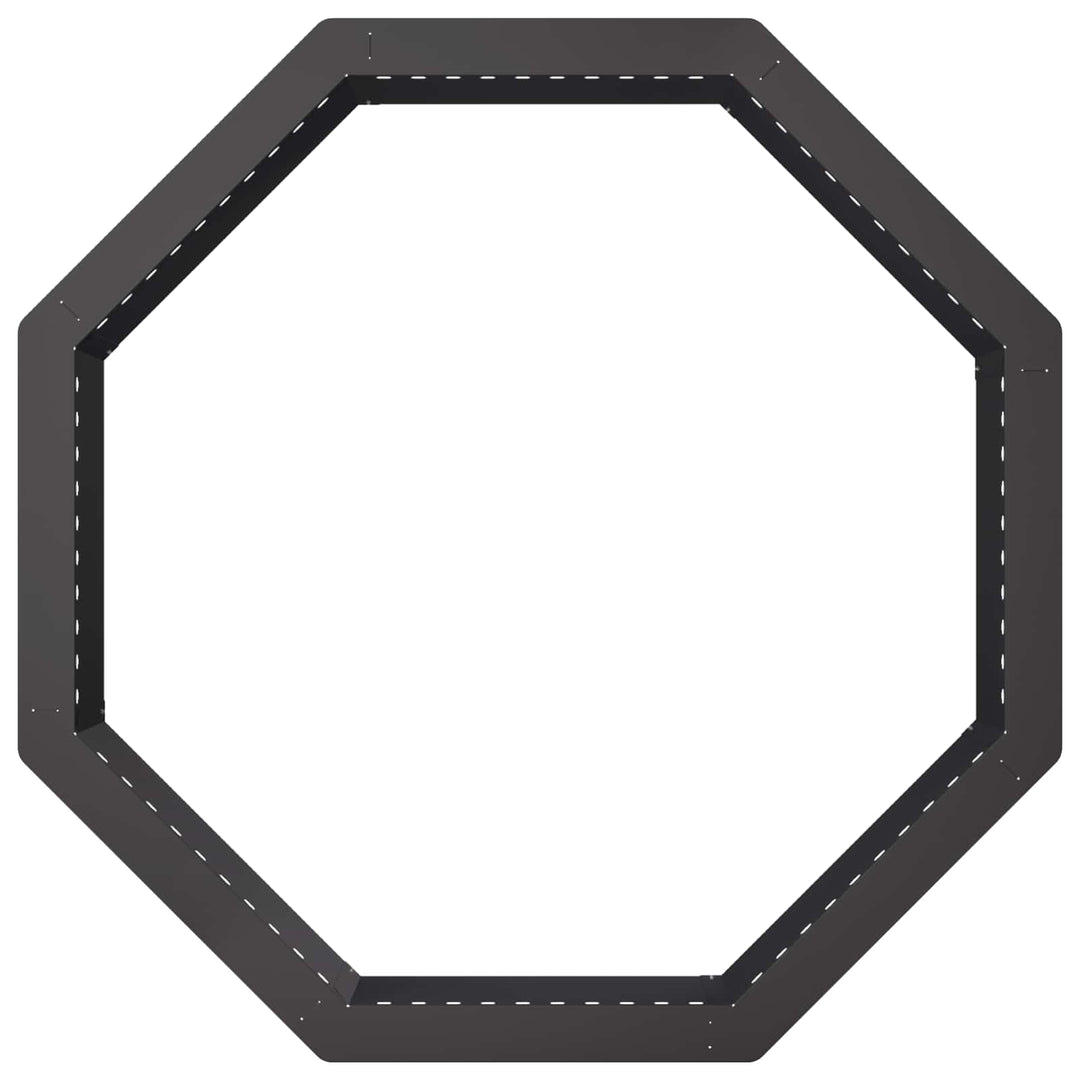 Bålplade ring Sort 90 x 90 x 25 cm Stål