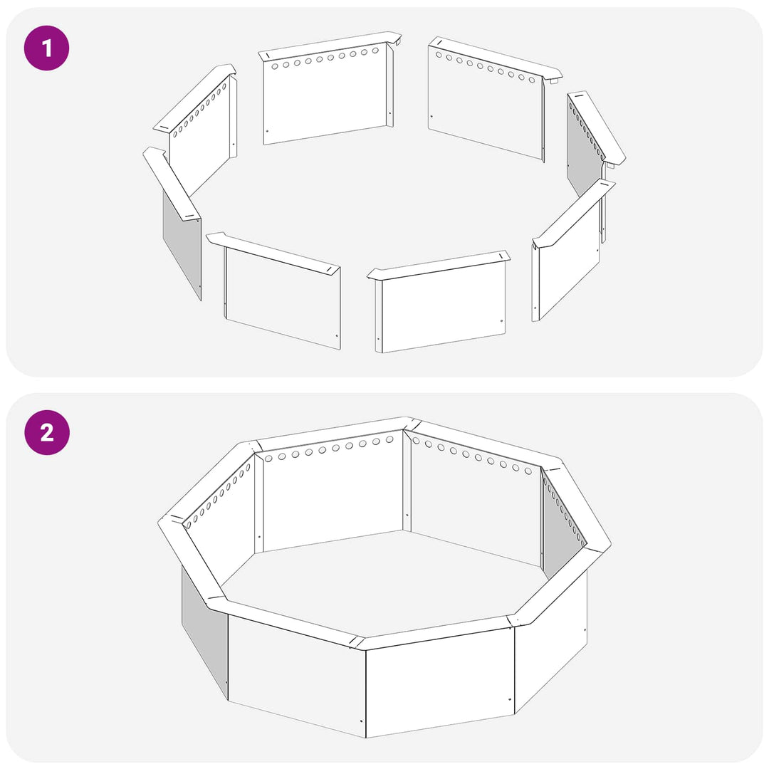 Bålplade ring Rusten 90 x 90 x 25 cm Cortenstål
