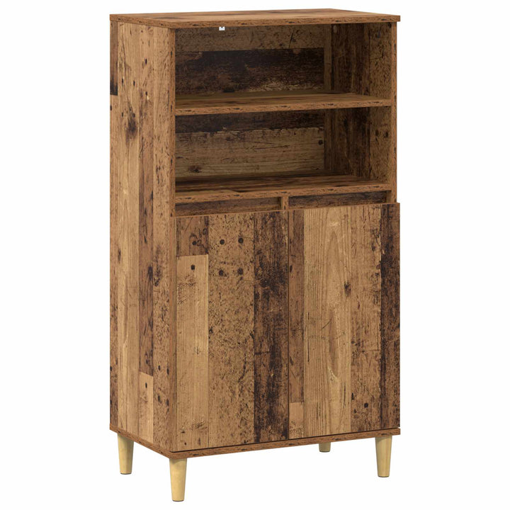 Highboard Egetræ 60 x 36 x 110 cm Konstrueret træ