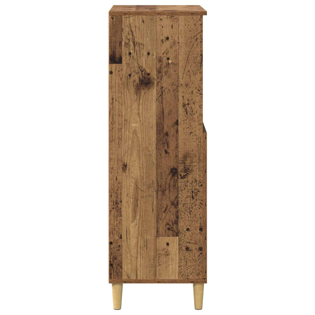 Highboard Egetræ 60 x 36 x 110 cm Konstrueret træ
