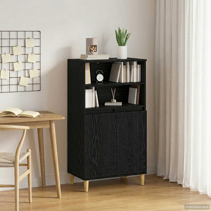 Highboard Sort eg 60 x 36 x 110 cm Konstrueret træ