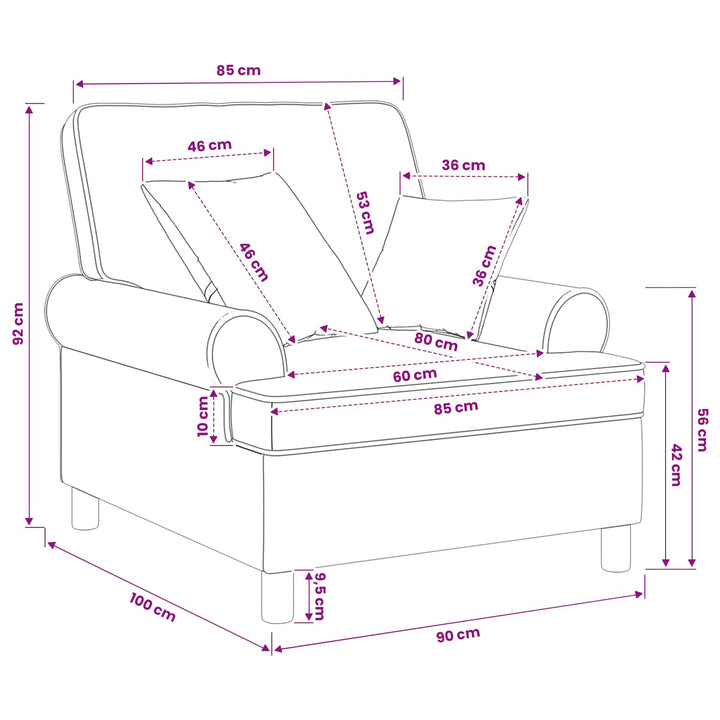 XL lænestol med hynder Hvid Stof