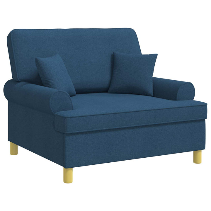 Lænestol med puder Blå Stof
