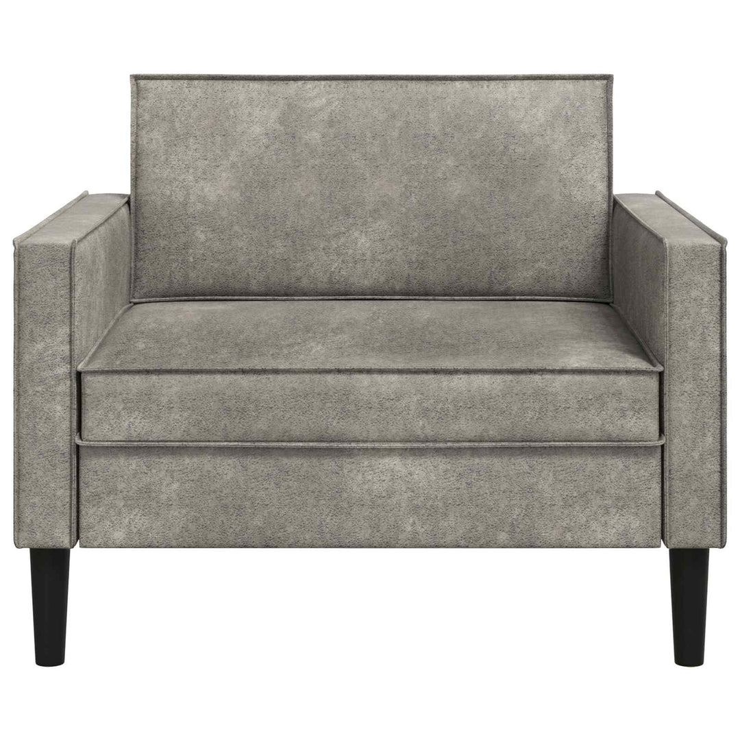 XL-lænestol Lysegrå Faux Suede Læder