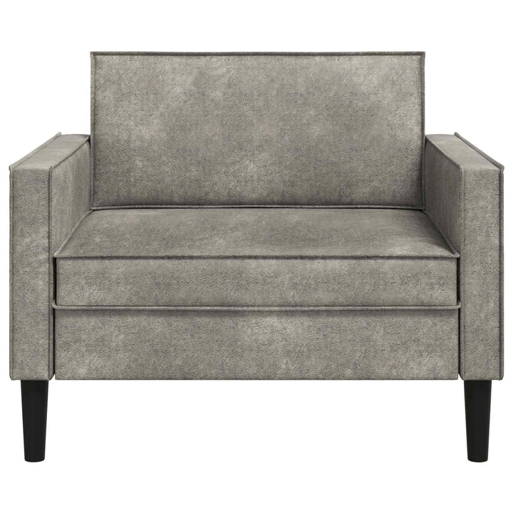 XL-lænestol Lysegrå Faux Suede Læder