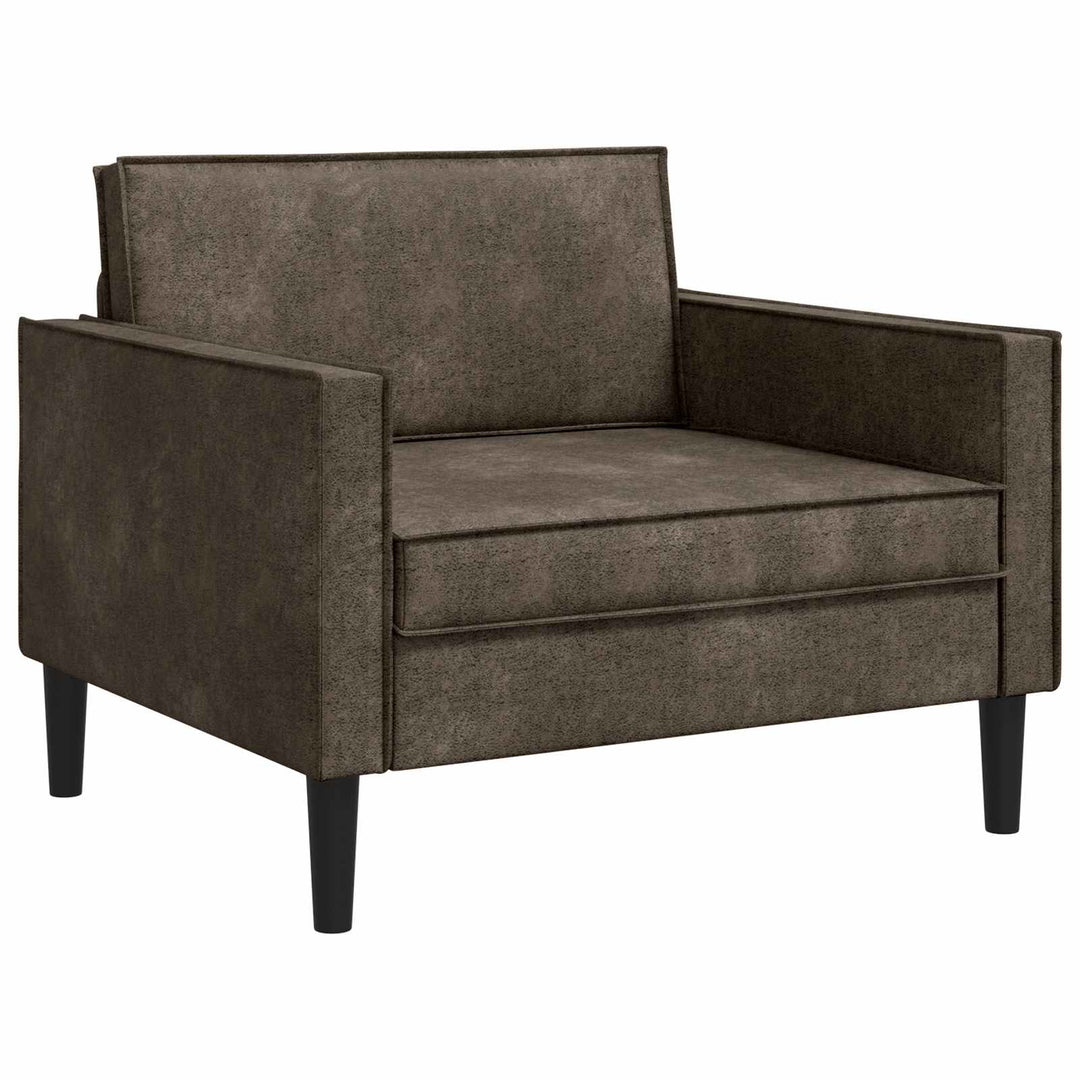 XL-lænestol Mørkegrå Faux Suede Læder