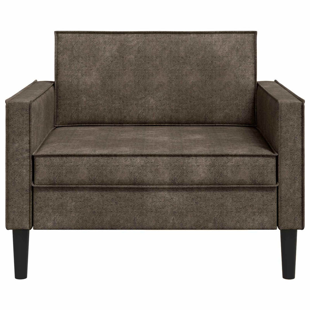 XL-lænestol Mørkegrå Faux Suede Læder