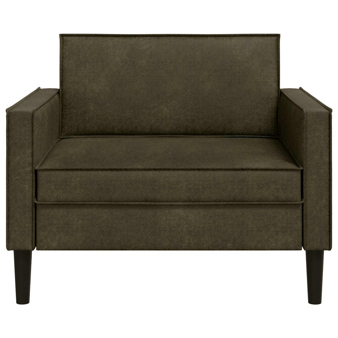 XL-lænestol Army Grøn Faux Suede Læder