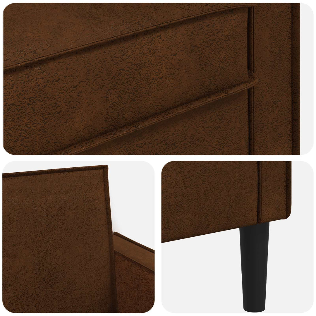 XXL lænestol Brun Faux Suede Læder