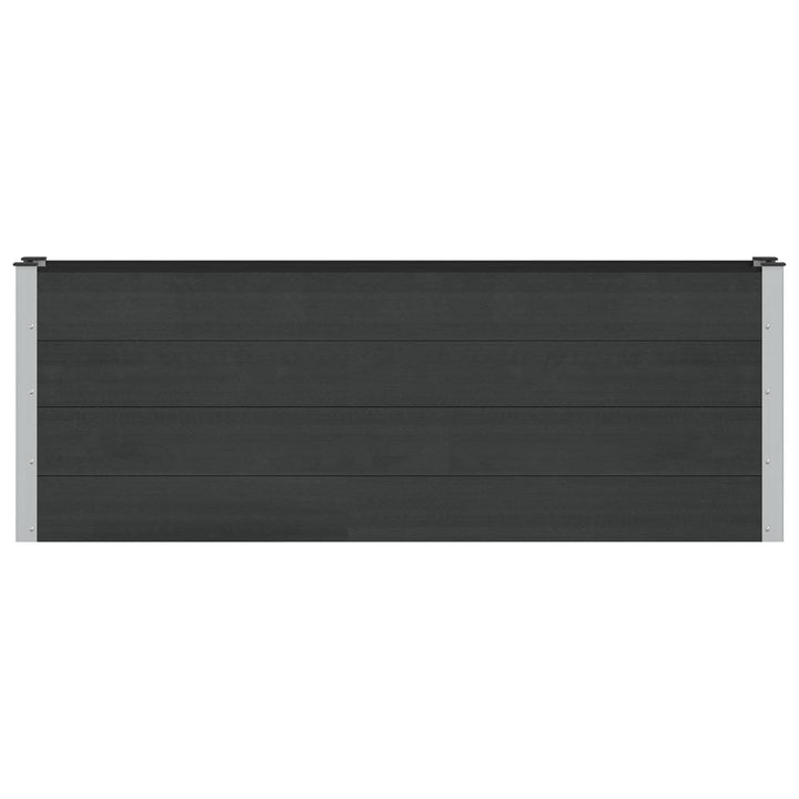 Højbed Sort 200 x 30 x 72 cm WPC og Aluminium