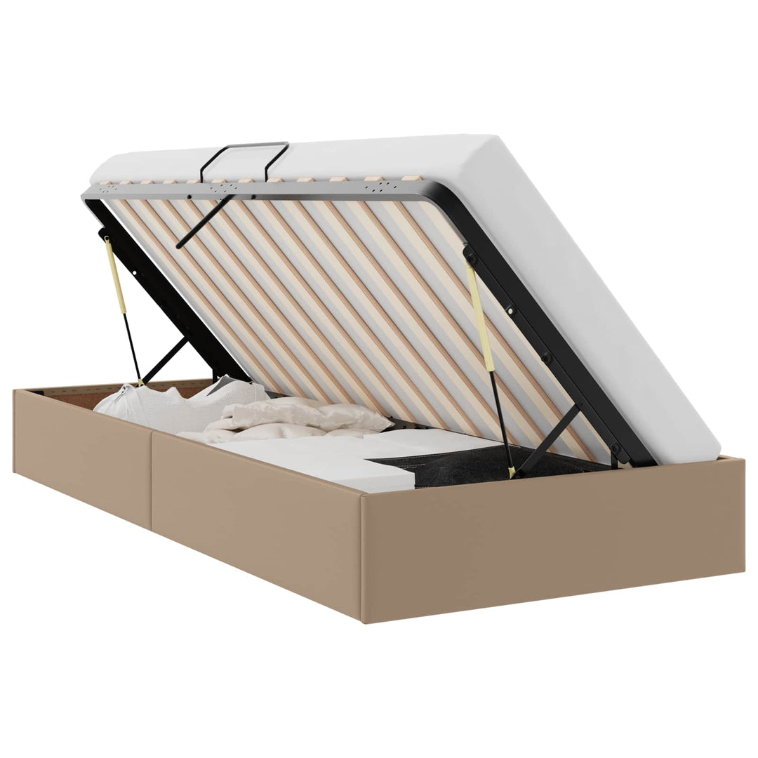 Ottoman Sengestel Cappuccino 90 x 190 cm Faux læder