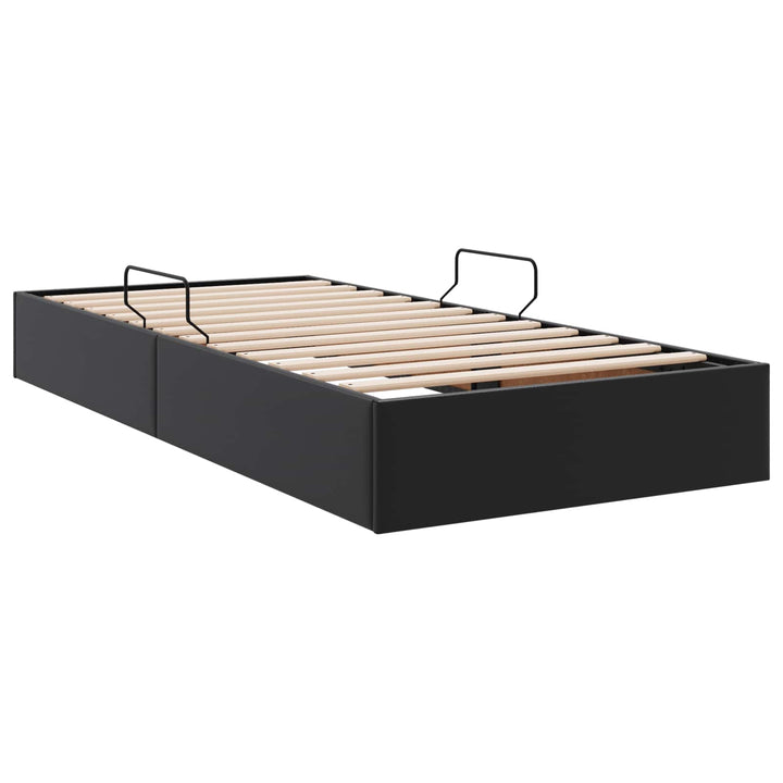 Ottoman Sengestel med opbevaring Sort 90 x 200 cm Faux læder