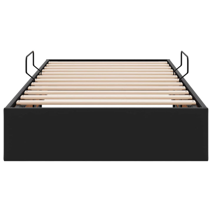 Ottoman Sengestel med opbevaring Sort 90 x 200 cm Faux læder