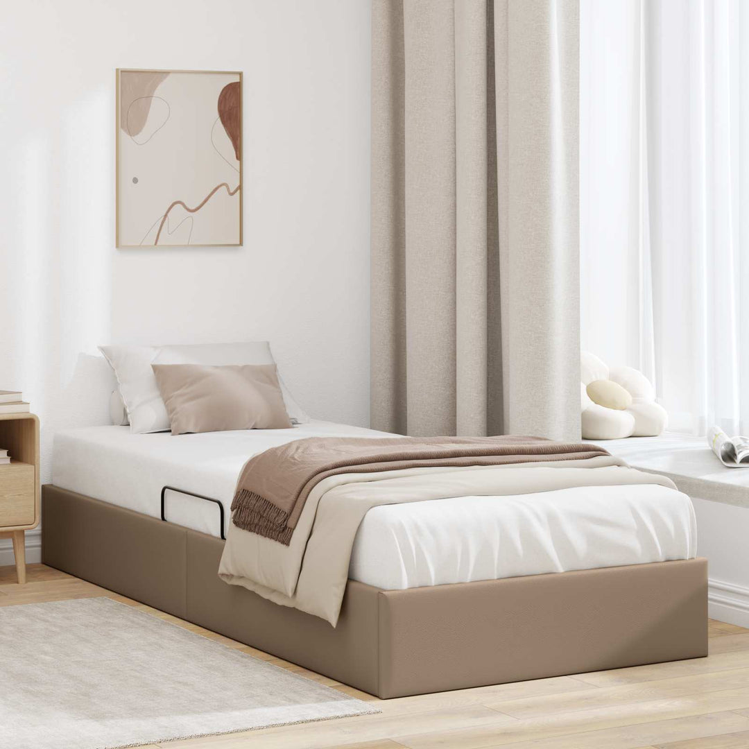 Ottoman Sengestel Cappuccino 90 x 200 cm Faux læder