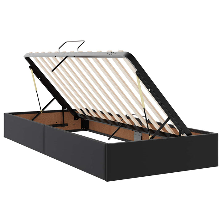 Ottoman Sengestel med opbevaring Sort 100 x 200 cm Faux læder