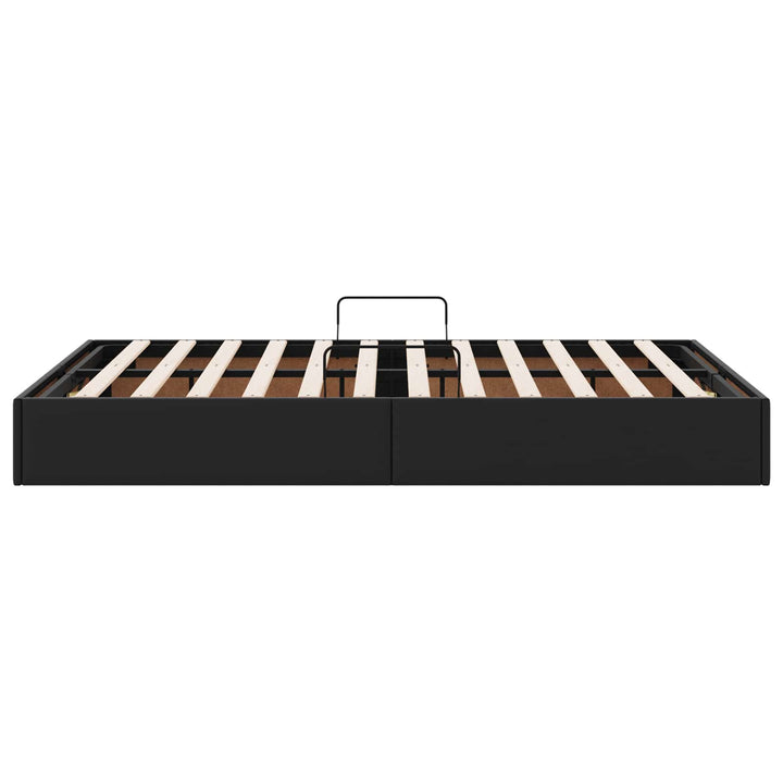 Ottoman Sengestel med opbevaring Sort 120 x 190 cm Faux læder