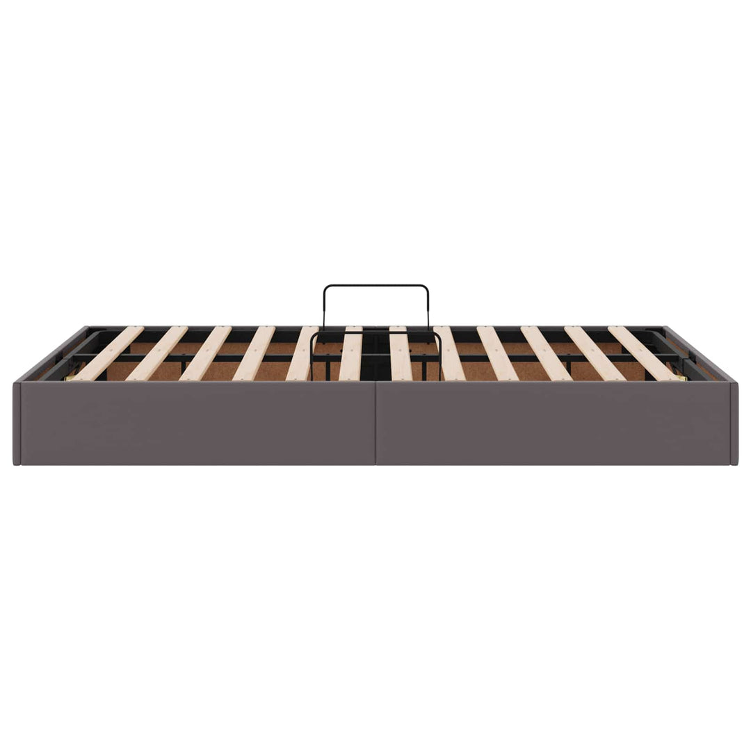 Ottoman Sengestel med opbevaring Grå 120 x 190 cm Faux læder