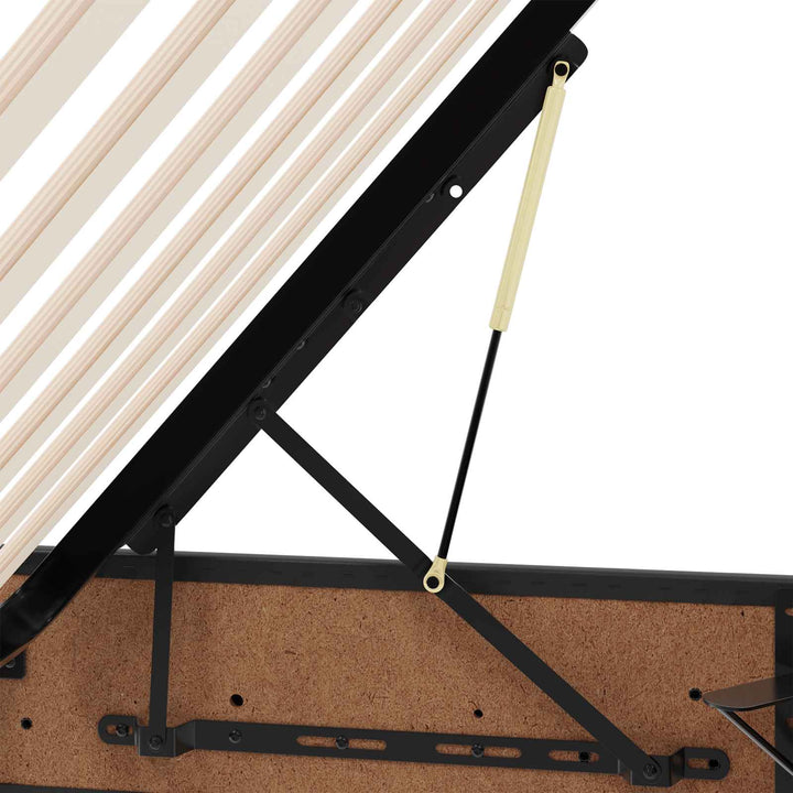 Ottoman Sengestel med opbevaring Sort 120 x 200 cm Faux læder