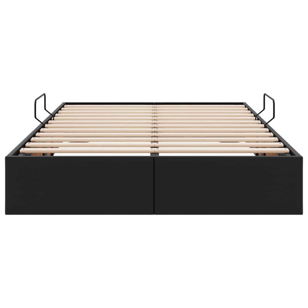 Ottoman Sengestel med opbevaring Sort 120 x 200 cm Faux læder
