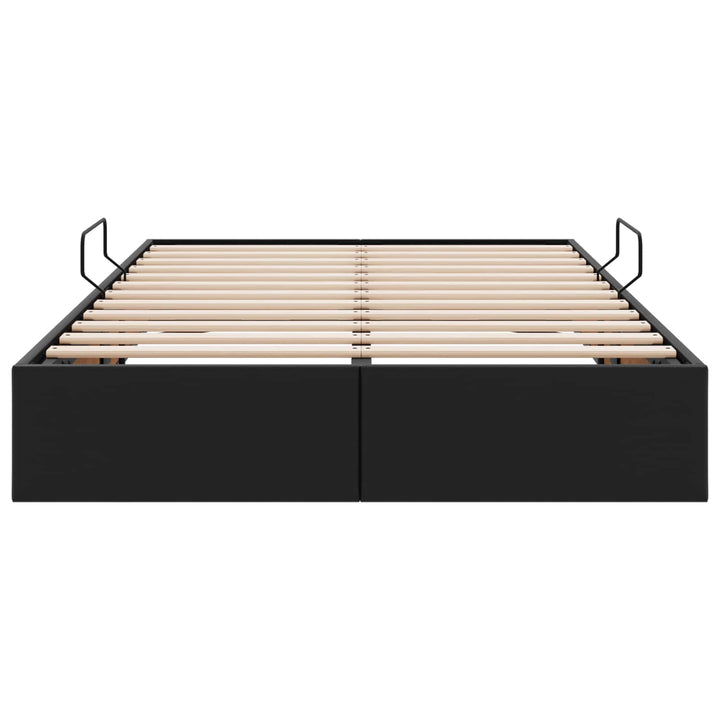 Ottoman Sengestel med opbevaring Sort 120 x 200 cm Faux læder
