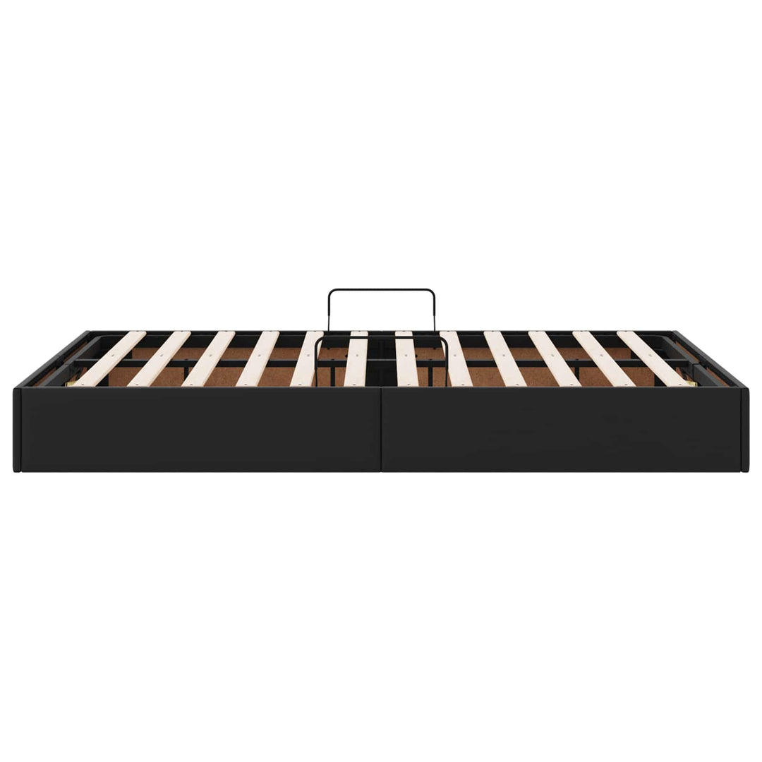 Ottoman Sengestel med opbevaring Sort 120 x 200 cm Faux læder